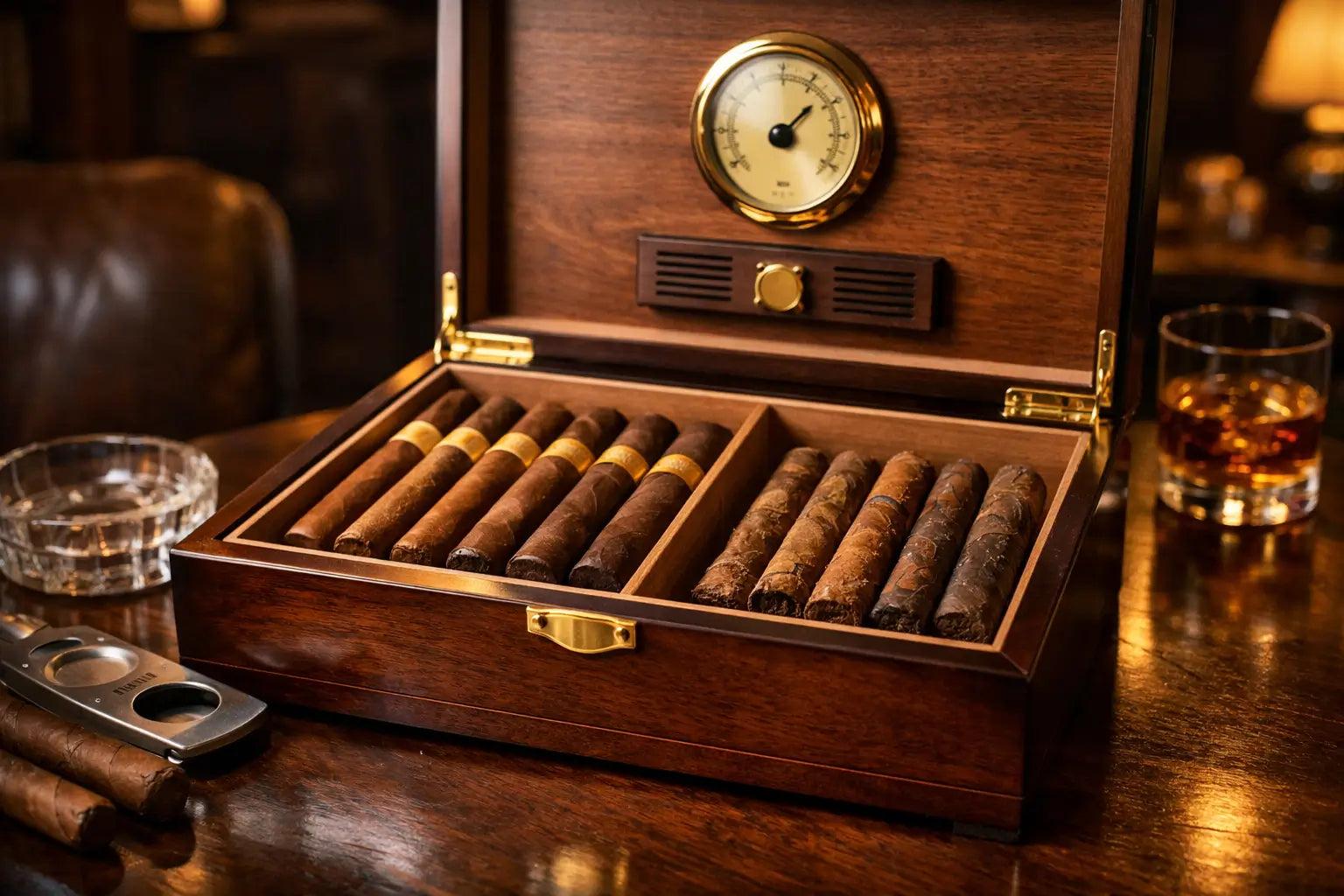 A premium cigar arranged for an evening smoke